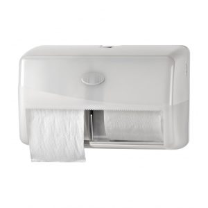 Pearl white duo toiletrolhouder