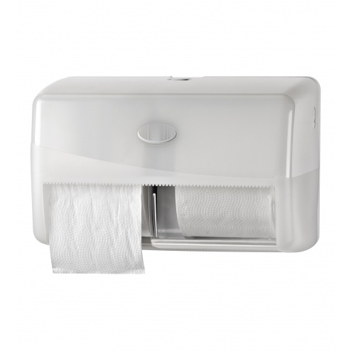 Pearl white duo toiletrolhouder