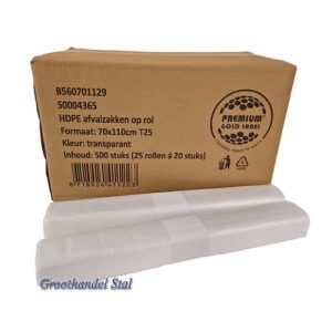 Afvalzak HDPE Transparant 70×110
