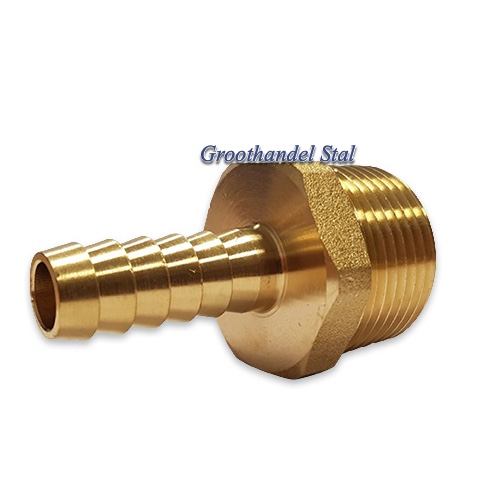 Messing slangtule 13mm 1 Inch buitendraad